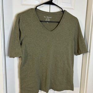 Chico's Olive Green V-Neck Top